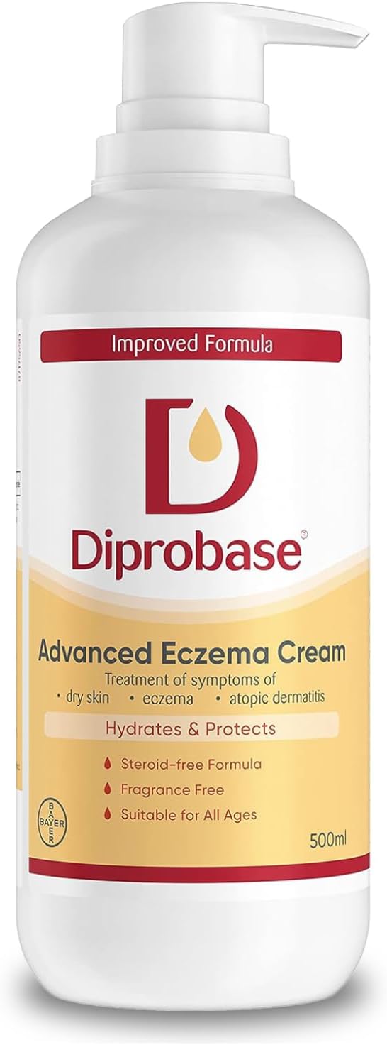 Diprobase Advanced Eczema Cream for Treatment of Symptoms of Dry Skin, Eczema and Atopic Dermatitis, 500ml Pump