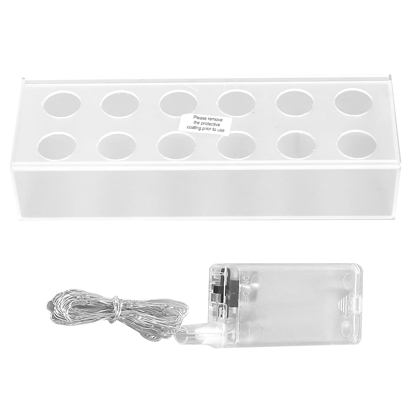 Vase moderne transparent en acrylique haut de gamme à 12 trous avec rampe lumineuse LED