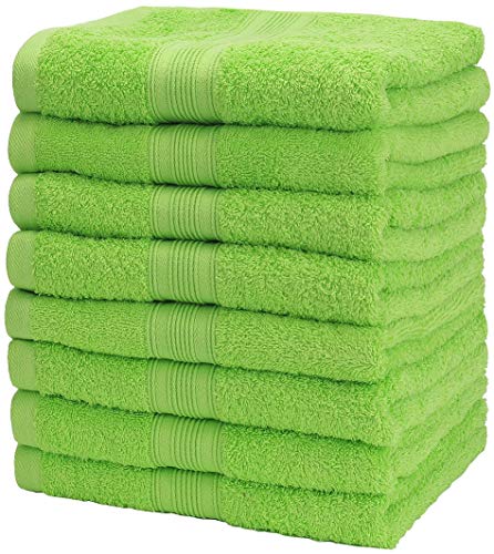 NatureMark 8 Asciugamani, 100% Cotone, Verde Mela