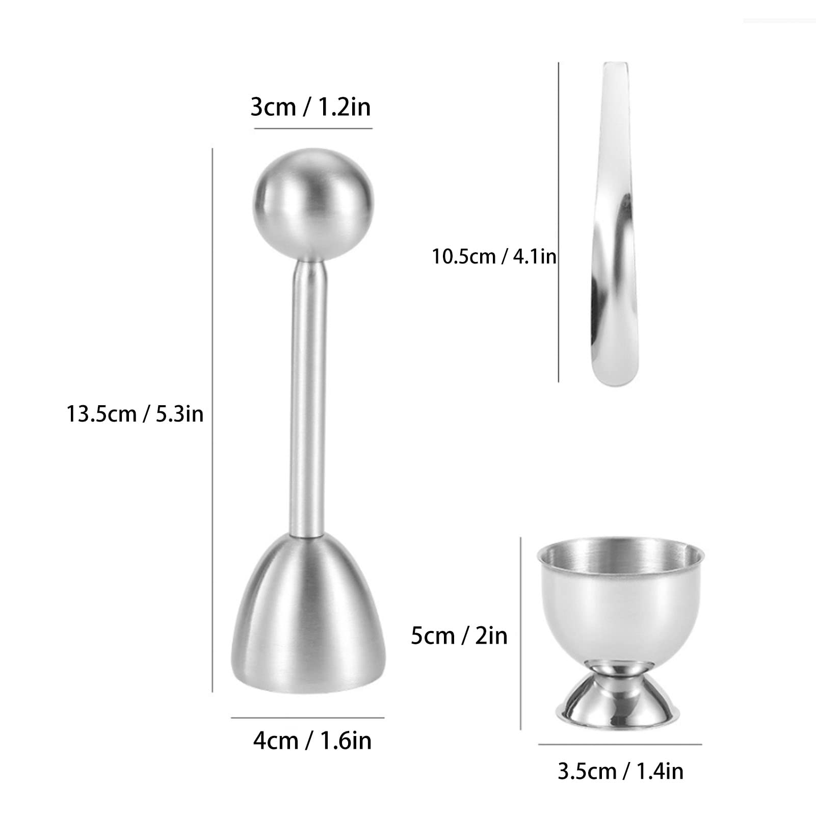 Egg Cracker Topper Set, Egg Topper Cutter with Egg Cups Cutter and Spoon Egg Separator Holder Vibration Tool Opener for Soft Hard Boiled Eggs