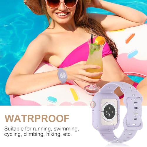 Image of Silicone Bands Bumper Case Compatible with Apple Watch Band 38mm 40mm 41mm 42mm 44mm 45mm 46mm 49mm Women Men, Sport Strap Protective Cover Wristband for iWatch Ultra Series 11 10 9 8 SE 7 6 5 4 3 2 1