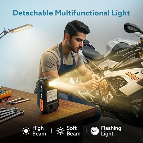 Image of AGARO Regal Cordless Leaf Blower, Rechargeable, Handheld Air Blower, Powerful 500W Motor, Up to 33000 RPM, Air Flow 45 Meter /sec, 18V Electric Dust Cleaner for Car, Home, Garage & Outdoor Clean