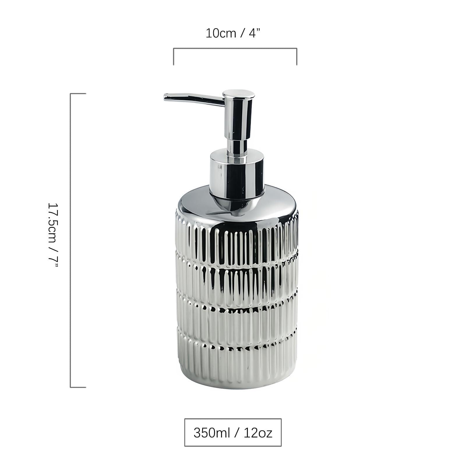Ceramiczny dozownik mydła 350 ml, butelka na balsam z pompką do łazienki i kuchni Decoracion Para Cocina (Sliver 2 Set)