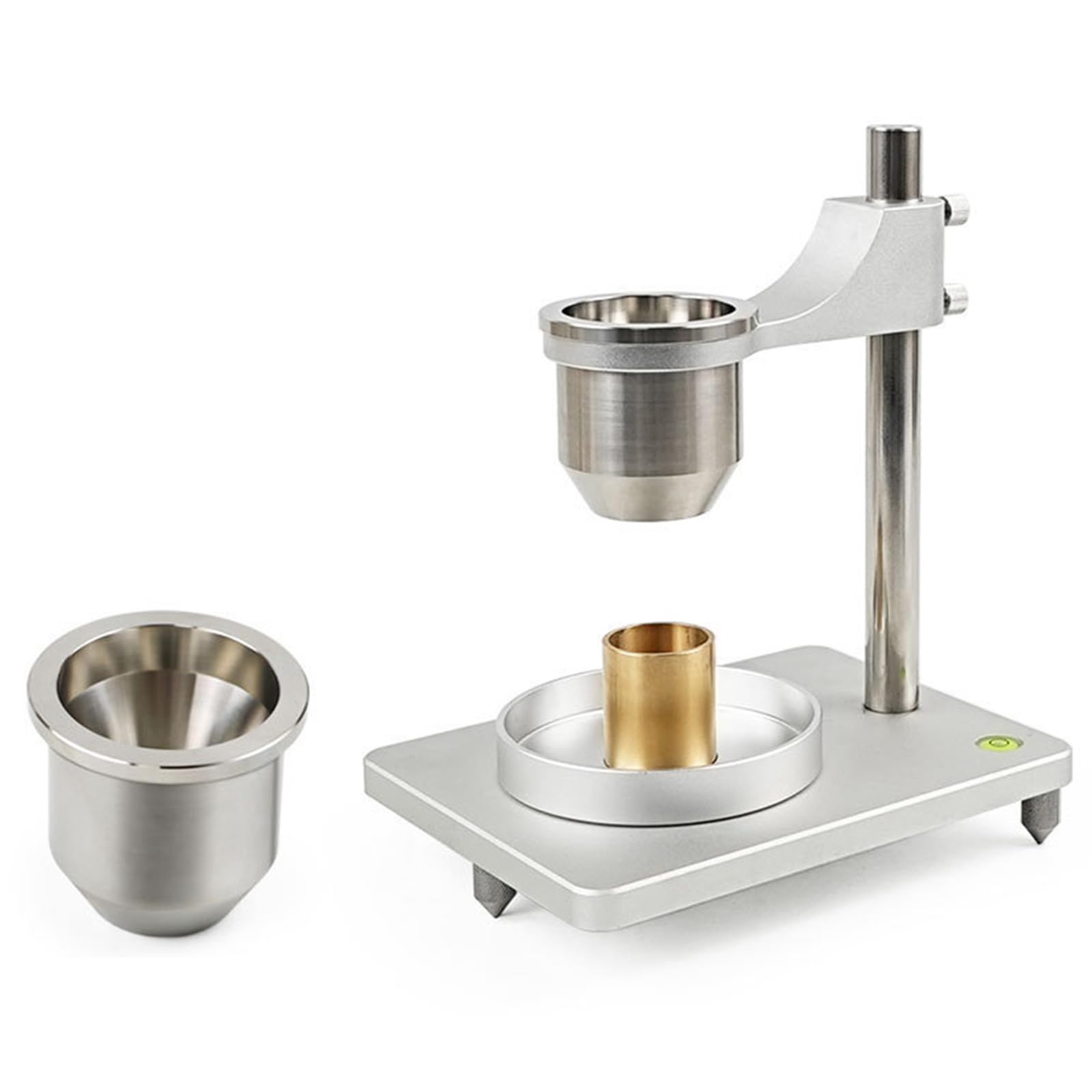 Medidor de flujo, volumen de acumulación natural con embudo de acero inoxidable de 2,5 mm y 5 mm, medición de precisión en ángulo de 60° para pruebas precisas de flujo y densidad aparente