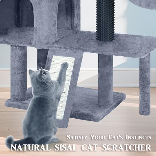 Árbol para Gatos con Rascador y Hamaca Gris miniatura 6