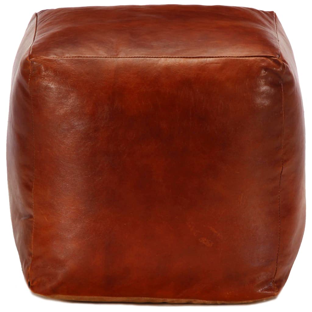 Genérico Puf 40x40x40 cm Cuero Genuino de Cabra,Otomanas-248126