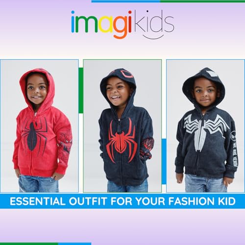Image of Marvel Spider-Man Matching Family Cosplay Fleece Zip-Up Hoodie