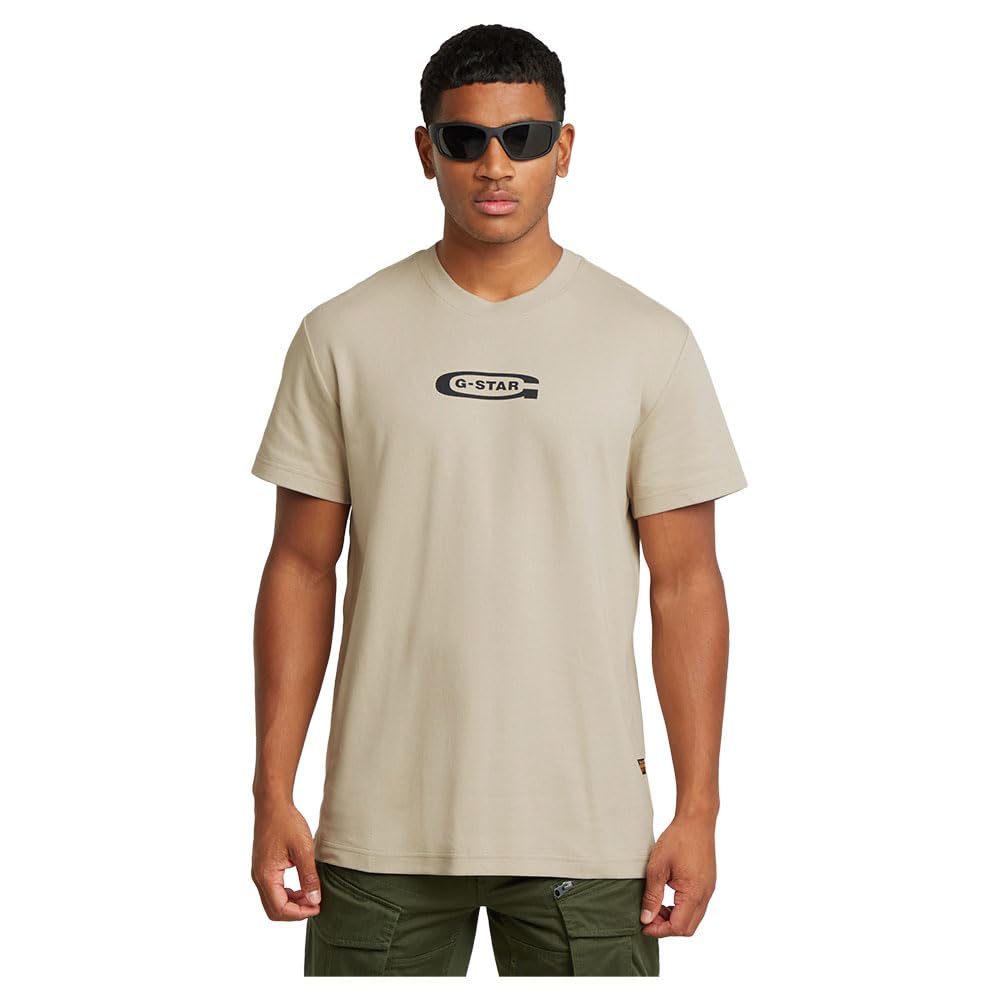 G-Star Men's Old Skool Logo T-Shirt, Beige (dk brick D25967-C812-1214), XXL