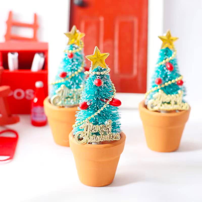 Amazon.co.jp: Hiawbon ミニチュアクリスマスツリー粘土鉢 4個 3インチ