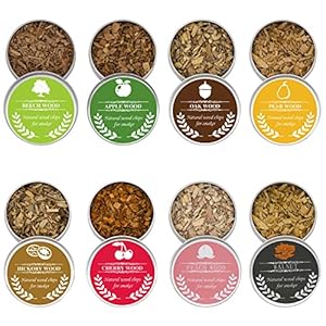 AICNLY Wood Chips for Cocktail Smoker, 8 Flavors Natural Wood Chips for Old Fashioned Drink, Whiskey, & Bourbon, Beef, Pork, Chicken, Fish, Smoked Drinks and BBQ