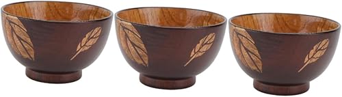 IMIKEYA 3 Pcs Leaves Wooden Bowl Household Dishware Kitchen Storage Bowl Wooden Dining Bowl Storage Wooden Bowl Creative Solid Wood Bowl Leaf Wood