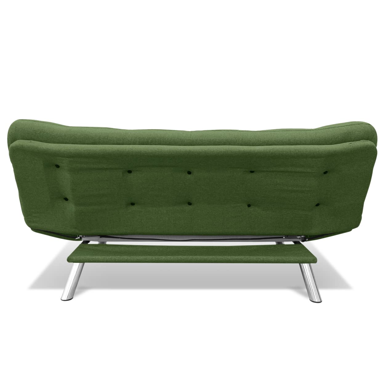 EVERGREENWEB - Divano clic clac trasformabile in comodo divano Letto con Materasso Futon | Moderno Divano Letto per Soggiorno, Studio, Salotto, Camera | Lea (Verde)