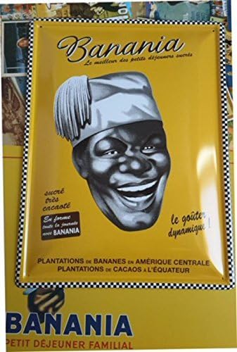 FRENCH VINTAGE METAL SIGN 40X30cm RETRO AD BANANIA CHOCOLATE 3