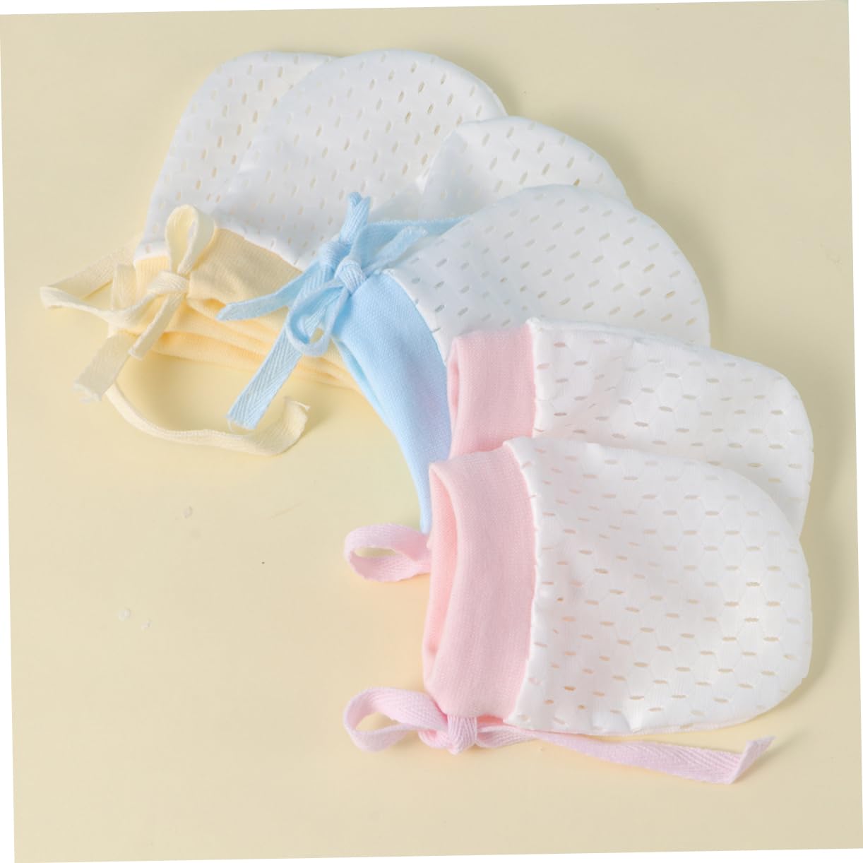 JEWEDECO 4 Pack Newborn Gloves Mittens for Toddlers Boy Mittens Newborn Hand Protection Scratch-resistant Ice Silk