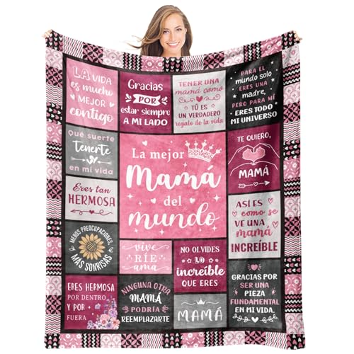 Giftasy Presente mãe, presente mãe - manta cheia de bênçãos, presentes para mães aniversário, presente original do dia da mãe (157 * 132 cm)