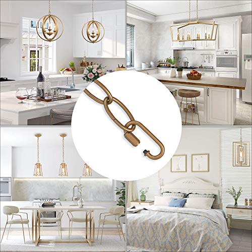 KSANA Antique Gold Lighting Chain, 20 Feet Chandelier Pendant Hanging Light Fixture Chain Extension Heavy Duty with 2 Connection Locks for High Ceiling - Image 5