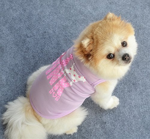 Dog Shirts Pet Shirts Dog T-Shirt Puppy Dog T Shirt Dog Vest Puppy Vest Pet Clothing Puppies Clothes For Small Dogs Doggie Tee Summer Apparel Female Dog Shirt Beach Wear¡­ (X-Small, Light Purple) #TOP1