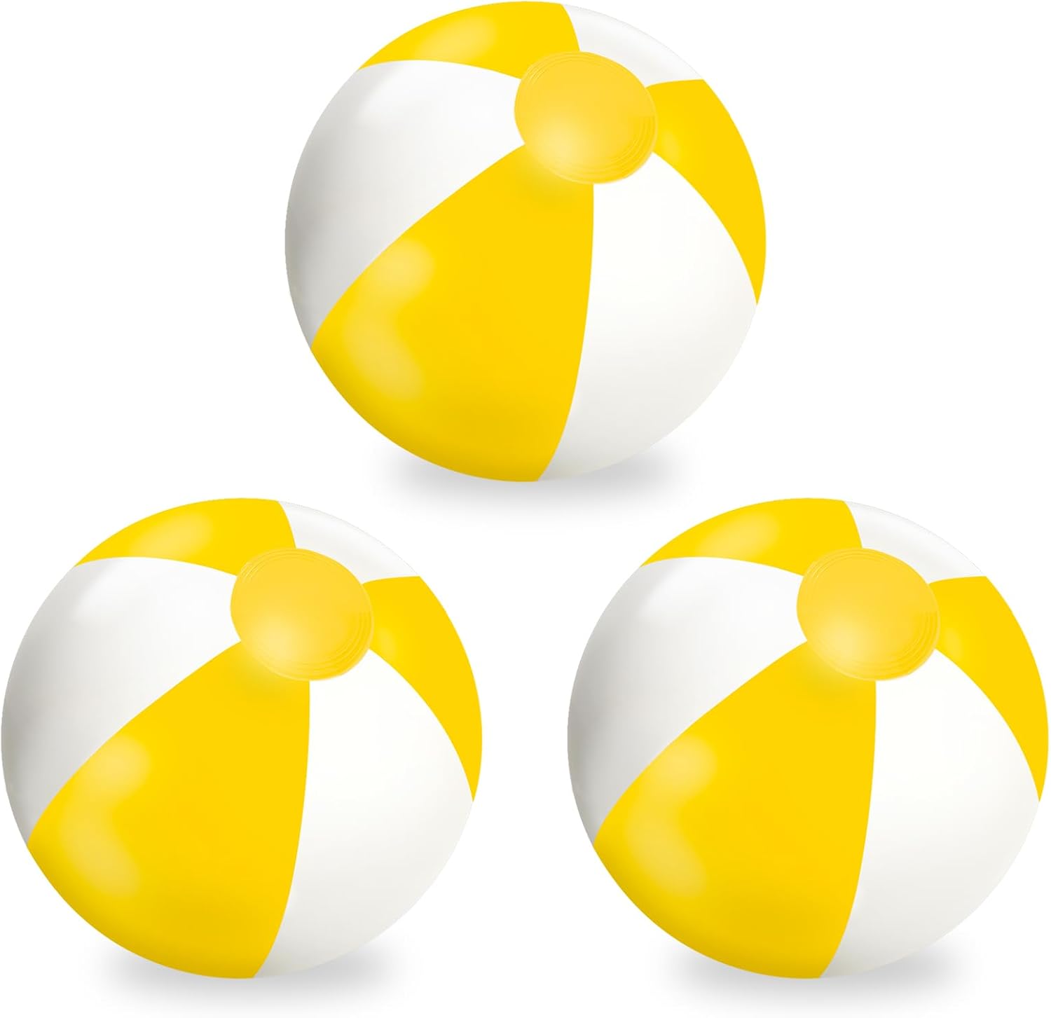 Whaline 3Pcs Inflatable Beach Ball Round Pool PVC Balls Cute Game Toys for Summer Hawaiian Tropical Theme Beach Party Decor