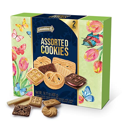 Colombina Assorted Cookies - Ideal Mother's Day Gift W/ 3 Types Of Cookies: Vanilla Wafer Cookies, Vanilla And Butter Cookies, And Sandwich Cookies With Vanilla Cream, 14.11Oz (400G) #TOP23