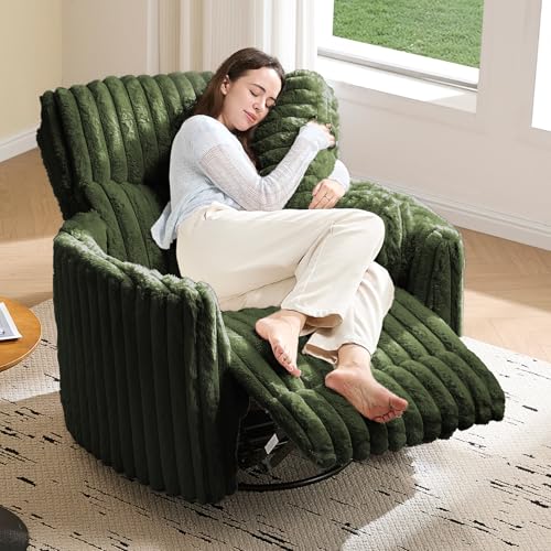 Sillón reclinable plegable de tela verde menta miniatura 1