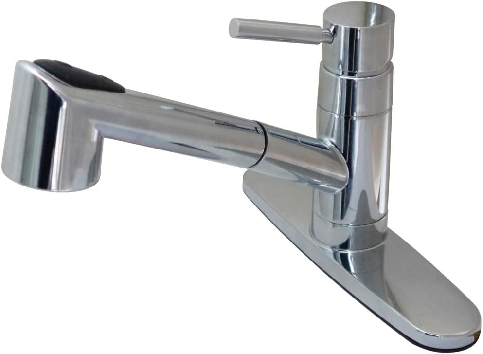 Kingston Brass GSC8571WDL Gourmetier Wilshire 8-Inch Centerset Single Handle Kitchen Faucet with Pull-Out Sprayer , Polished Chrome
