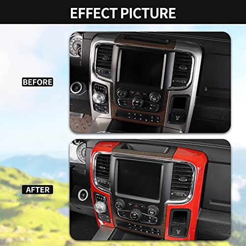 Rt-Tcz For Ram Center Console Dashboard Air Vents Outlets Trim Cover, Red Interior Accessories For Dodge Ram 2012-2017 #TOP1