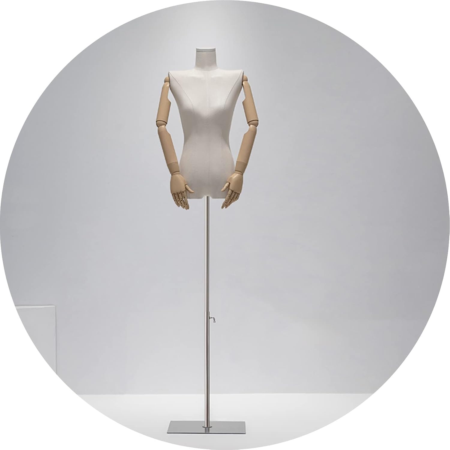 Female Mannequin Torso Body Half Body Women's Clothing Manikin Height Adjustable Dummy Model Dress Form for Shopwindow Display 4 Styles (Color : Silver Size : D) (Silver C)