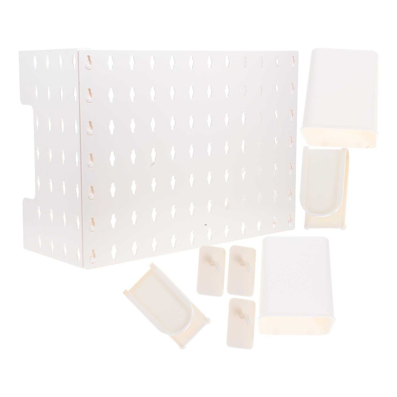 Estante de Almacenamiento de Pared Blanco de Plástico Tablero Perforado para Ocultar Tuberías de Calentador de Gas, Adecuado para Baño y Organización Versátil