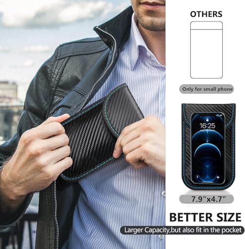 image for Coorattyes Faraday Bags for Phones and Car Key, Carbon Fiber Surface S
