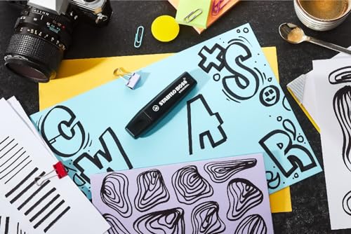 Image of STABILO BOSS Black Marker Pen | 1 Piece | Chisel, Naturecolors