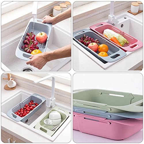 Escurreplatos retráctil de fregadero para mantener la cocina limpia y frutas frescas 6