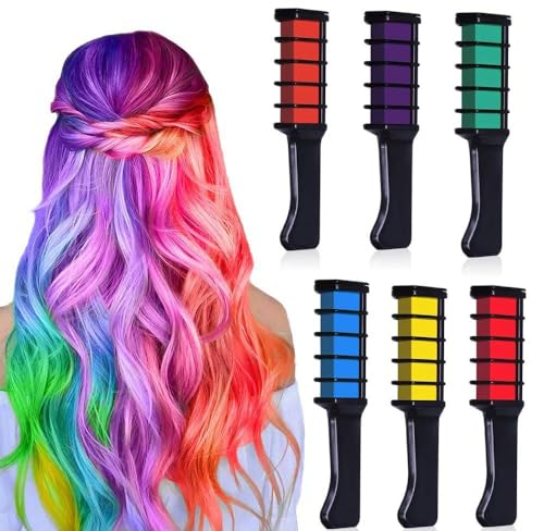 ProBytes Hair Chalk Instant Colour Comb/Face Paint - Non-toxic, Temporary, Women, Birthday & Fancy-Dress Party, Dressup, Makeup, Makeover, Washable (3 Packs – 18 Combs)