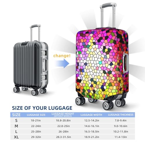 Travel Luggage Cover Protector - Colorful Tie Dye Stained Glass 3 Washable Suitcase Covers For 18-32 Inch Luggage2