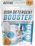 Dishwasher Detergent Booster Prewash Powder - ACTIVE Citric Acid Dishwashing Additive for Hard Water, Natural Dish Washer Shine & Rinse Aid, Lime Scale Remover for Cloudy Glassware - 64 Uses (900g)