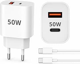 Carregador de Parede Super Turbo 50W Bivolt – 2 USB + 1 USB-C, Carregamento Rápido para Celular, Tablet e Outros Dispositivos