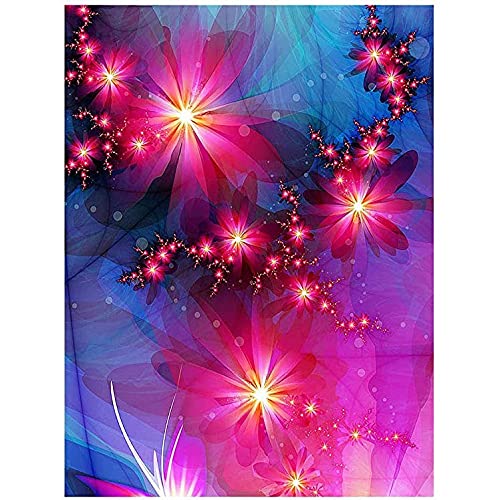 Diamond painting fleurs rouges 70x140 cm pour décoration murale grand salon
