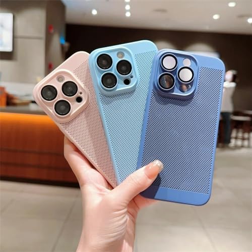 Étui de dissipation thermique pour iPhone 12 au quotidien avec filet respirant violet tendance