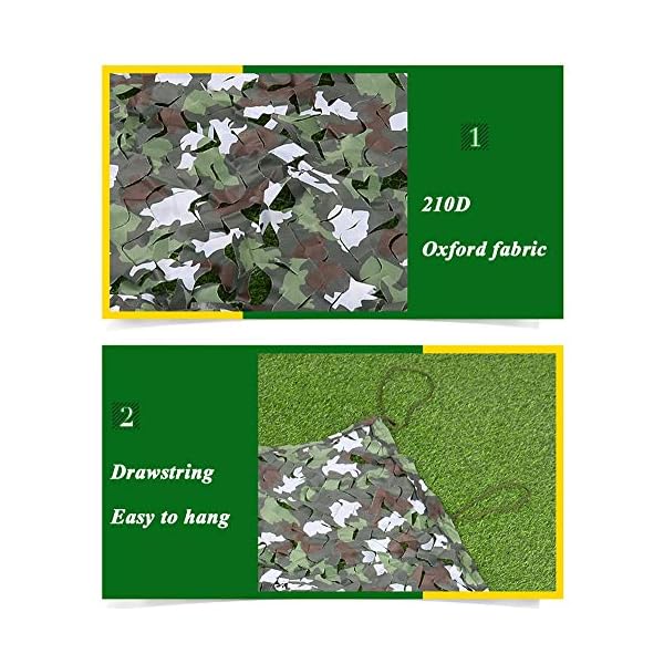 WL-net Tarnnetz Bundeswehr, 7X7m(23ft X 23ft) Weiß-grüne Flecken, Abdeckung Für Camping Jagd Party Dekoration Hof… – Bild 4