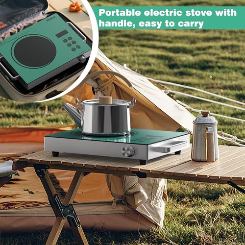 Karinear Portable Electric Stove 110V, 1800W Electric Hot Plate with Handle by Karinear - Used condition - Image 5