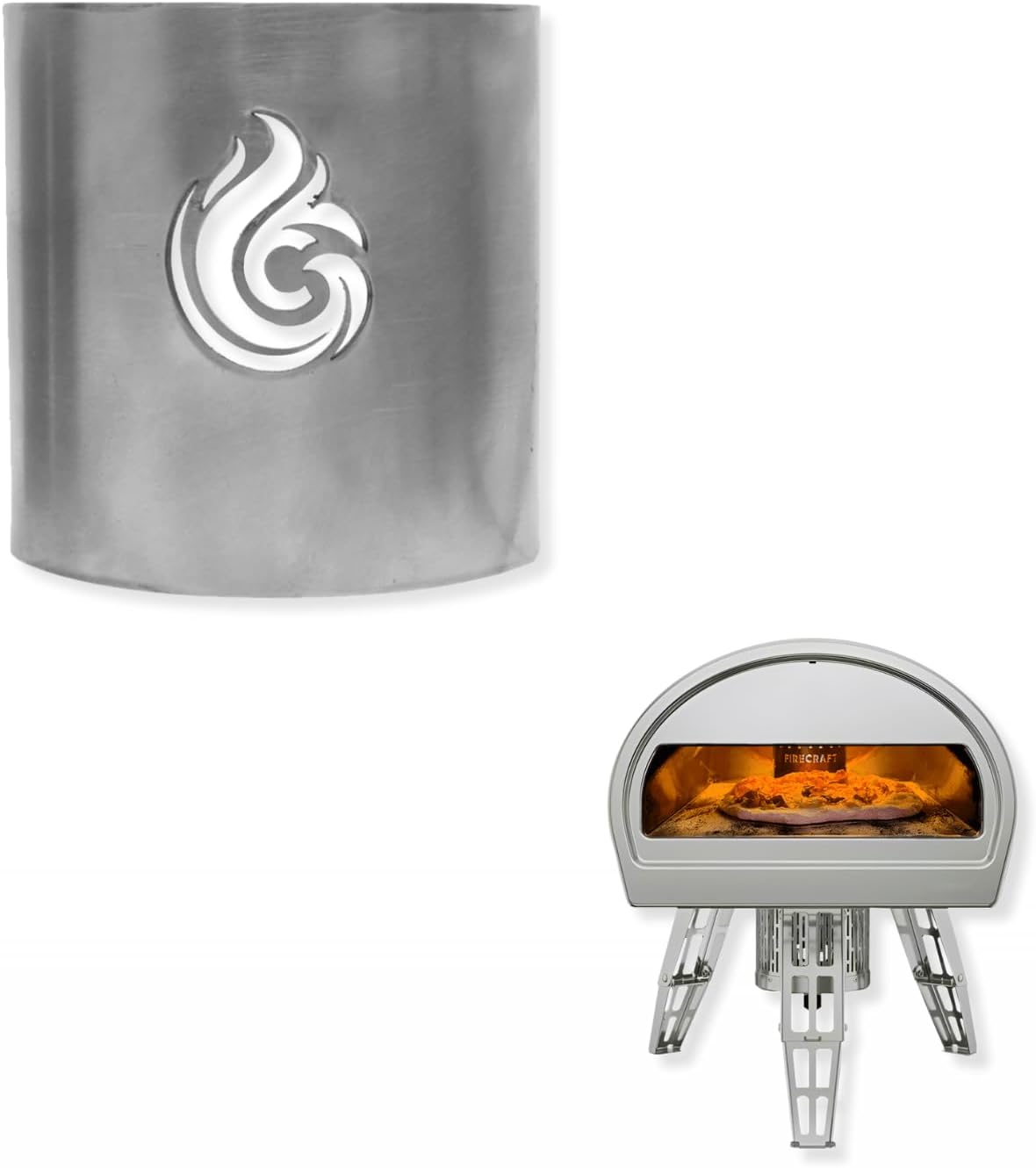 Pan Shield for Gozney Roccbox — Full Rear Flame Guard for Controlled High-Heat Baking — Prevents Rear Crust Burning, Shields Wind, Enables Longer Bakes — 3.6mm 304 Stainless Steel