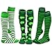 TeeHee St. Patricks Day Cotton Knee High Socks for Women 3-Pack (Stripes)