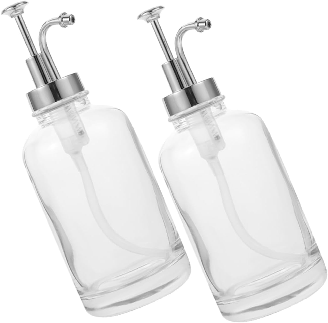 Ciieeo 2pcs Glass Syrup Pump Dispenser Bar Accessory for Coffee Syrup Bottles