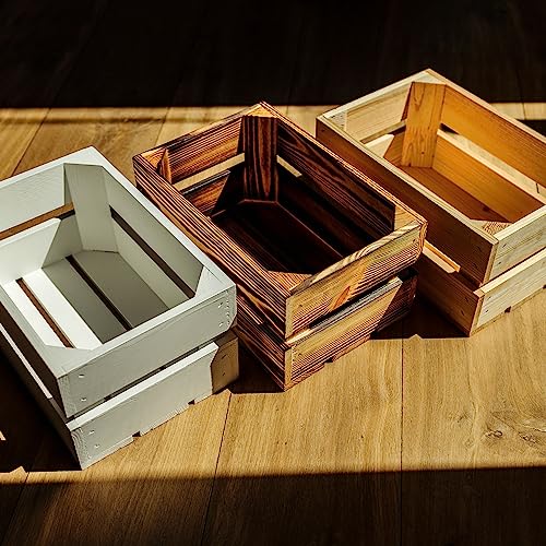 Creative Deco Kleine Holzkiste Weiß | 30 x 20 x 15 cm | Kiste Holz | Geschliffen | Obstkiste Deko Weinkisten Apfelkiste | Perfekt als Holzbox Geschenkbox Spielzeugkiste Aufbewahrungskiste Osterdeko