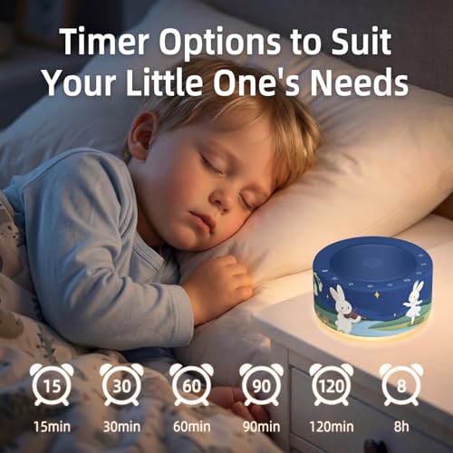 Image of Kipcush White Noise Machine for Baby & Adults, Sleep Sound Machine with 30 Soothing Sounds, 8-Color Night Light, Memory Function, White Noise for Sleeping, Nursery, Office, Travel, Relaxation