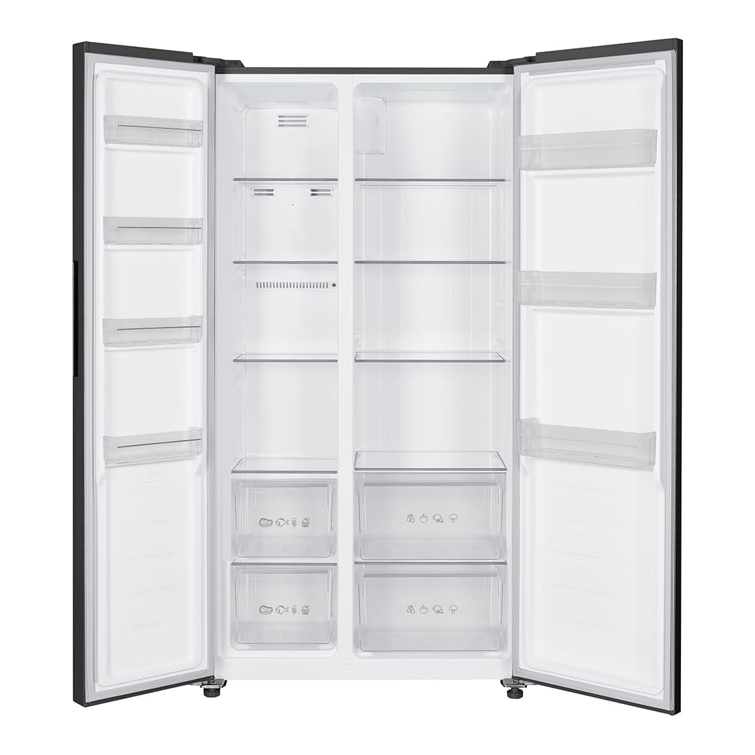 HYUNDAI Frigorífico Americano Inox, 2 Puertas. HAM17791NDDI01, Capacidad 442 Litros, No Frost, Motor Inverter, 39 dB, Puerta No Reversible, Apertura Tipo Uñero, Clase D