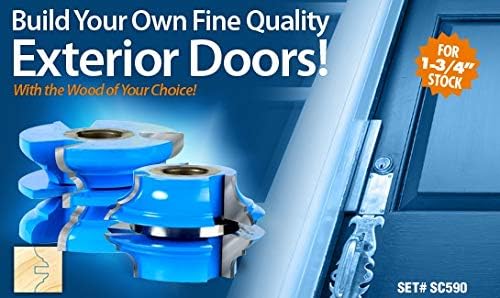 Amana Tool - SC590 2Piece Carbide Tipped 3-Wing Stile & Rail Bead & Cove Exterior Door 2-