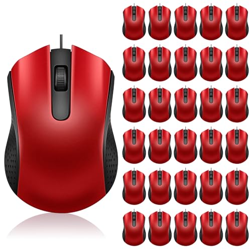 Bonuci 30 Ratones Usb Con Cable Para Computadora, 3 Botones, Mouse Usb Con Cable A Granel Para Pc, Computadora De Escritorio, Laptop, Oficina, Escuela, Hogar, Suministros De Aula Rojo Bonuci 30 Ratones Usb Con Cable Para Computadora, 3 Botones, Mouse Usb Con Cable A Granel Para Pc, Computadora De Escritorio, Laptop, Oficina, Escuela, Hogar, Suministros De Aula Rojo