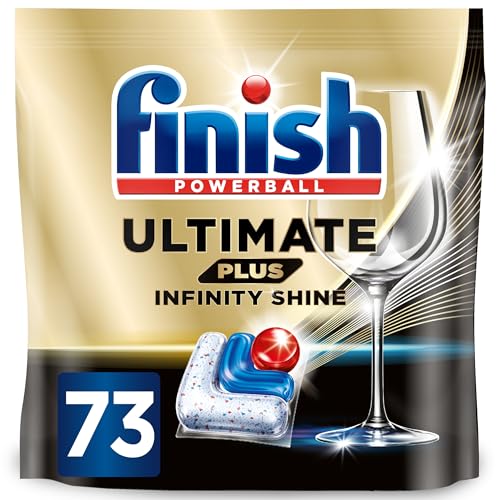 Finish Ultimate Plus Infinity Shine Lot de 73 tablettes pour lave-vaisselle Parfum frais Pour un nettoyage impeccable et une brillance de diamant
