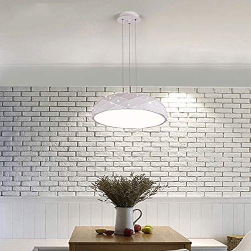 Lustre LED rond en fer blanc et acrylique moderne pour salon