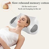 Vista 6 de Neck Pillow, Cervical Pillow for Neck Pain Relief, Ergonomic Memory Foam Pillows, Side Sleeper Pillow Suitable for Back Sleep and Stomach Sleep